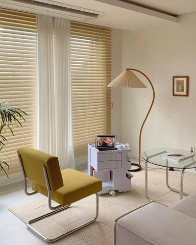 Caprani Floor Lamp – Scandinavian Design with Wood & Linen Shade