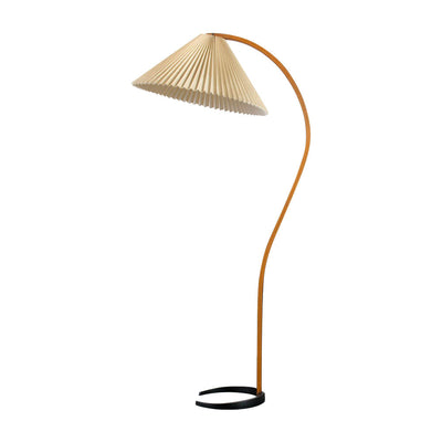 Caprani Floor Lamp – Scandinavian Design with Wood & Linen Shade