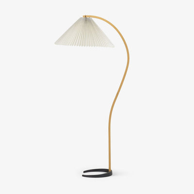 Caprani Floor Lamp – Scandinavian Design with Wood & Linen Shade