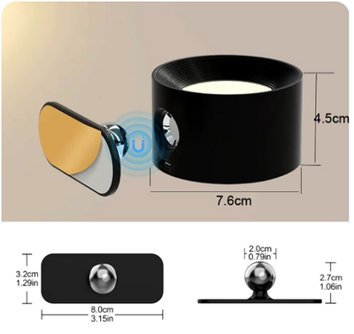 ÉLORA Wireless Wall Lamp – Modern, Functional Lighting with 360° Rotation
