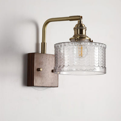 Camela Wall Light – Rustic Glass & Wood Wall Lamp with Vintage Charm