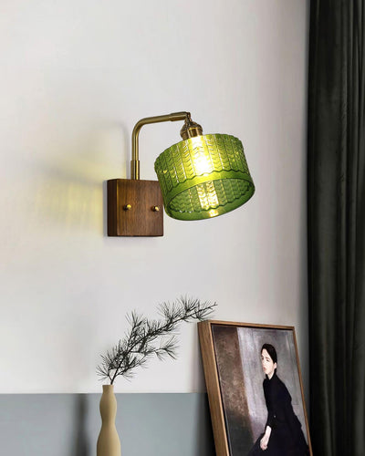 Camela Wall Light – Rustic Glass & Wood Wall Lamp with Vintage Charm