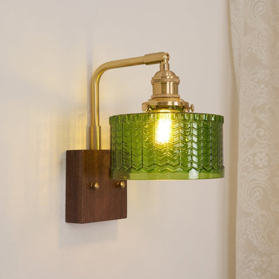 Camela Wall Light – Rustic Glass & Wood Wall Lamp with Vintage Charm