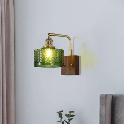 Camela Wall Light – Rustic Glass & Wood Wall Lamp with Vintage Charm