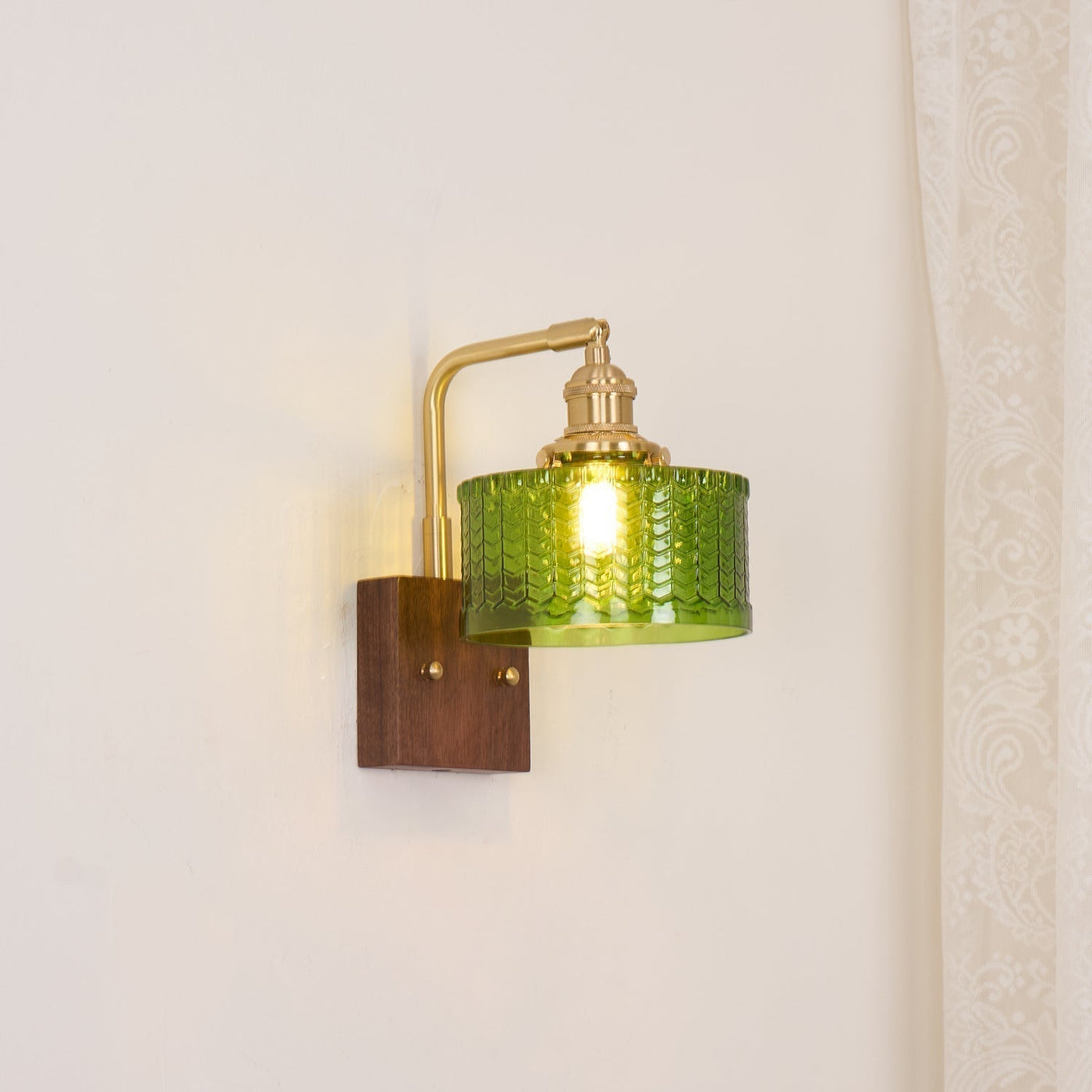Camela Wall Light – Rustic Glass & Wood Wall Lamp with Vintage Charm