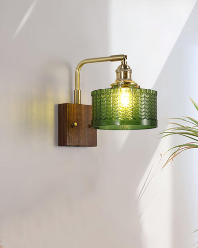 Camela Wall Light – Rustic Glass & Wood Wall Lamp with Vintage Charm