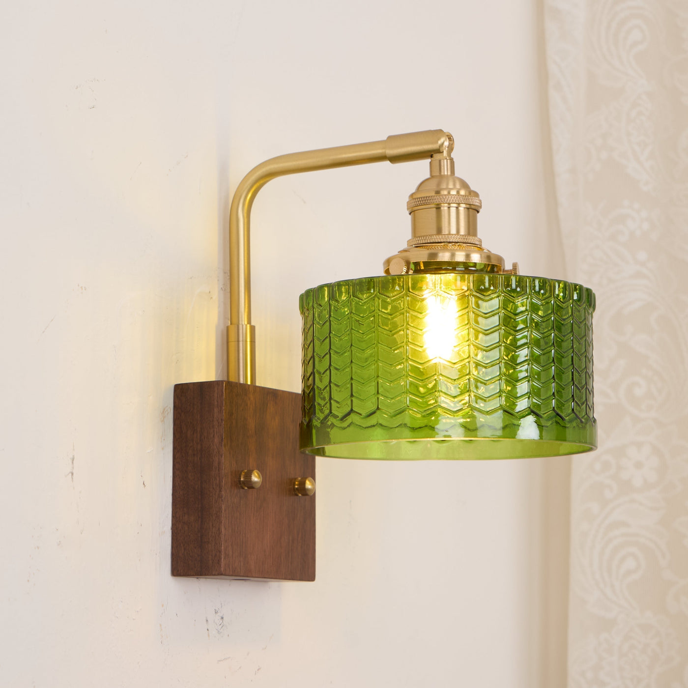 Camela Wall Light – Rustic Glass & Wood Wall Lamp with Vintage Charm