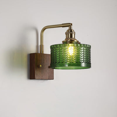 Camela Wall Light – Rustic Glass & Wood Wall Lamp with Vintage Charm