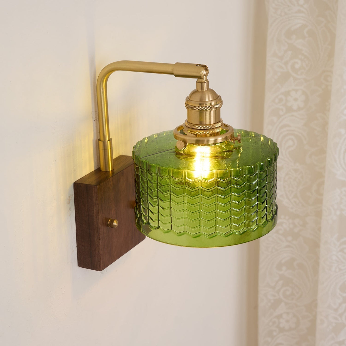 Camela Wall Light – Rustic Glass & Wood Wall Lamp with Vintage Charm