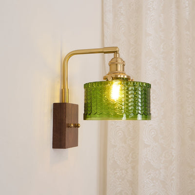 Camela Wall Light – Rustic Glass & Wood Wall Lamp with Vintage Charm