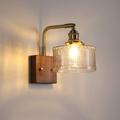Camela Wall Light – Rustic Glass & Wood Wall Lamp with Vintage Charm