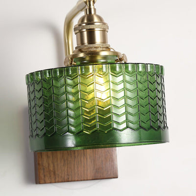 Camela Wall Light – Rustic Glass & Wood Wall Lamp with Vintage Charm
