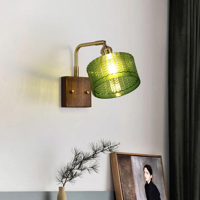 Camela Wall Light – Rustic Glass & Wood Wall Lamp with Vintage Charm