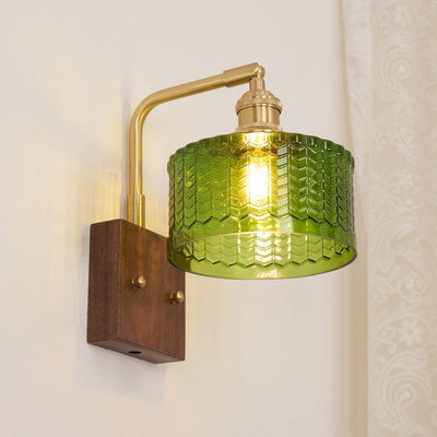 Camela Wall Light – Rustic Glass & Wood Wall Lamp with Vintage Charm