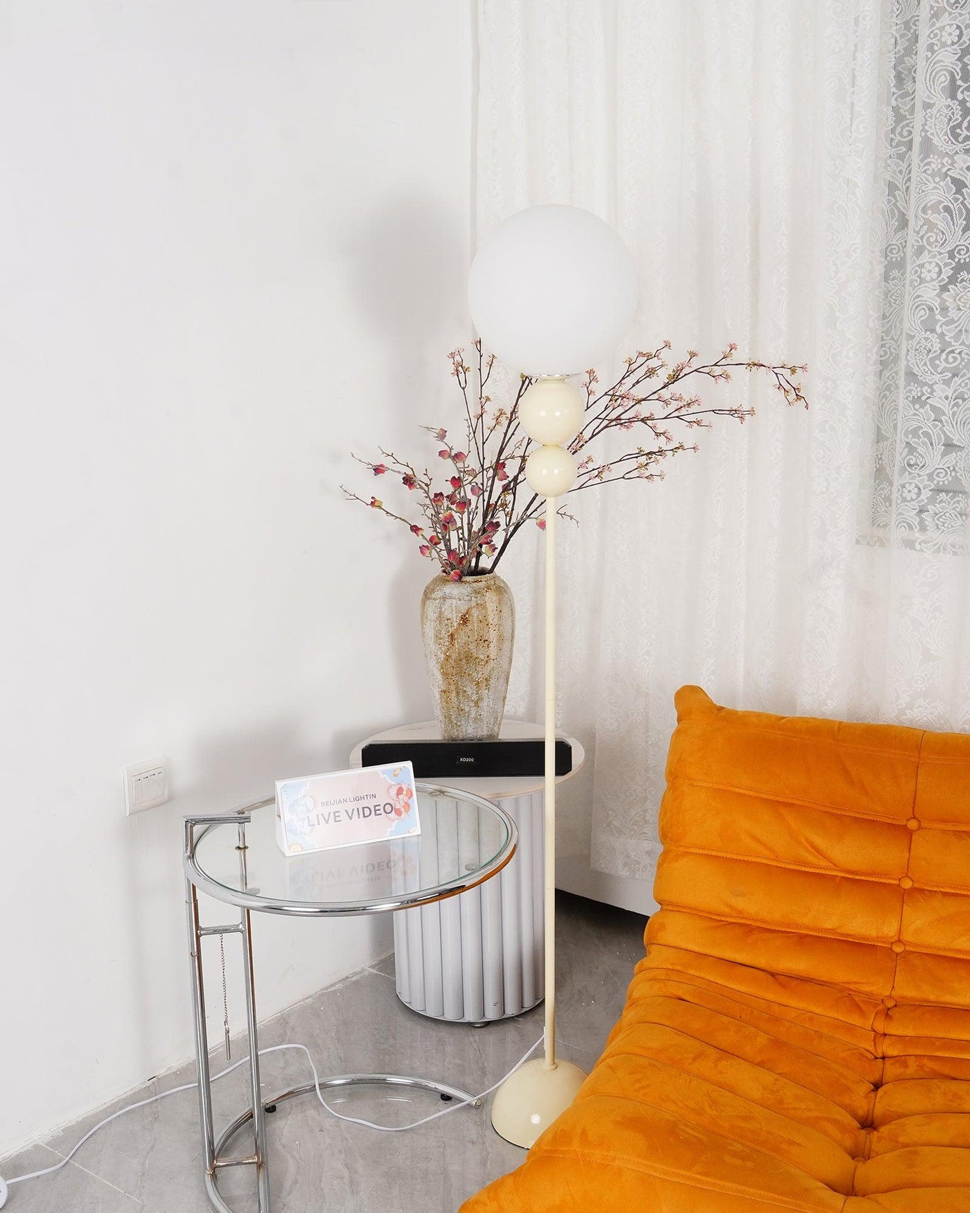 Clavel Floor Lamp – Elegant Metal & Glass Design for Modern Interiors