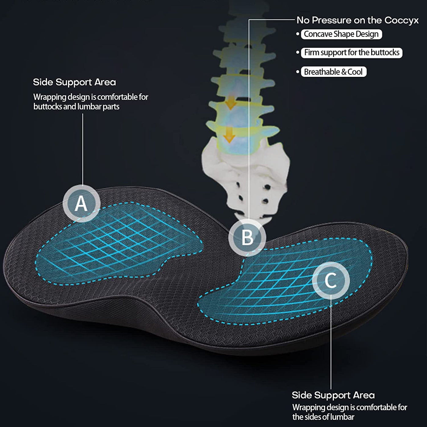 Ergonomic Car Seat Booster Cushion – Comfort and Height for Adults