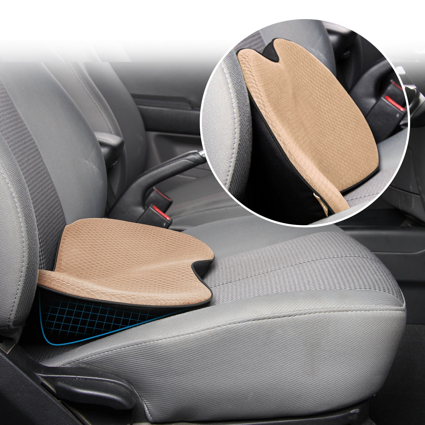 Ergonomic Car Seat Booster Cushion – Comfort and Height for Adults