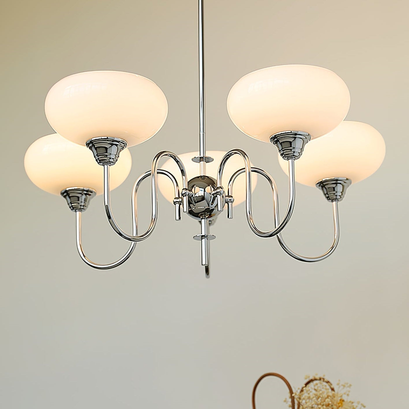 Elegant Cream Glass Chandelier – Timeless Luxury for Your Home
