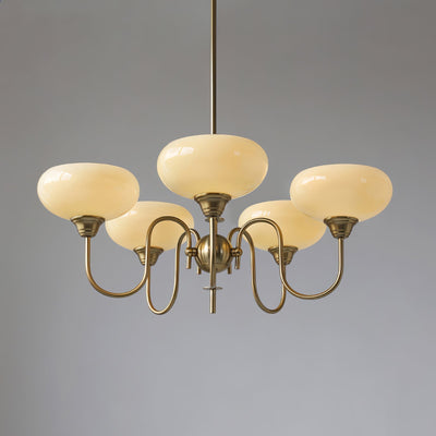 Elegant Cream Glass Chandelier – Timeless Luxury for Your Home
