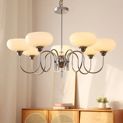 Elegant Cream Glass Chandelier – Timeless Luxury for Your Home