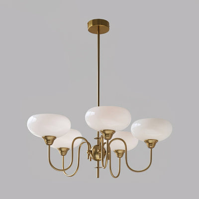 Elegant Cream Glass Chandelier – Timeless Luxury for Your Home