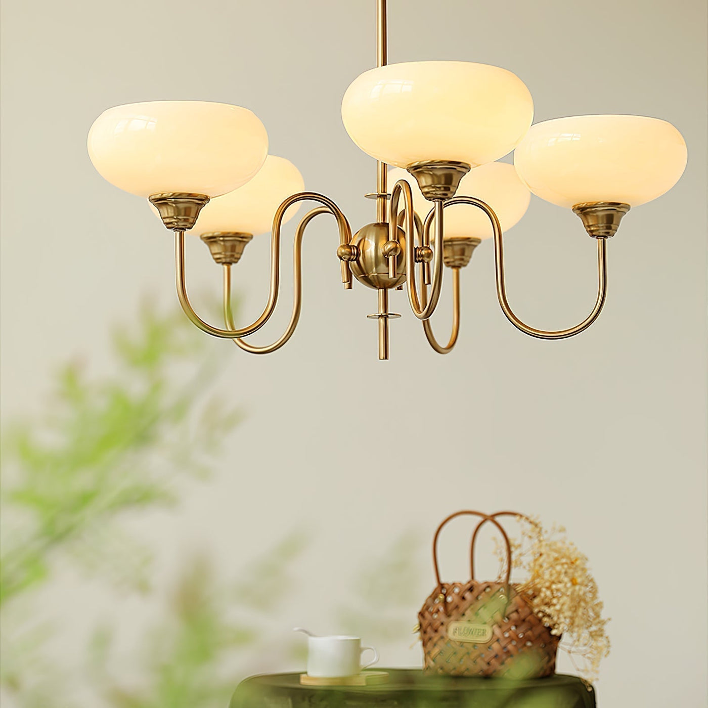 Elegant Cream Glass Chandelier – Timeless Luxury for Your Home