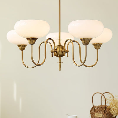 Elegant Cream Glass Chandelier – Timeless Luxury for Your Home