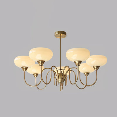 Elegant Cream Glass Chandelier – Timeless Luxury for Your Home