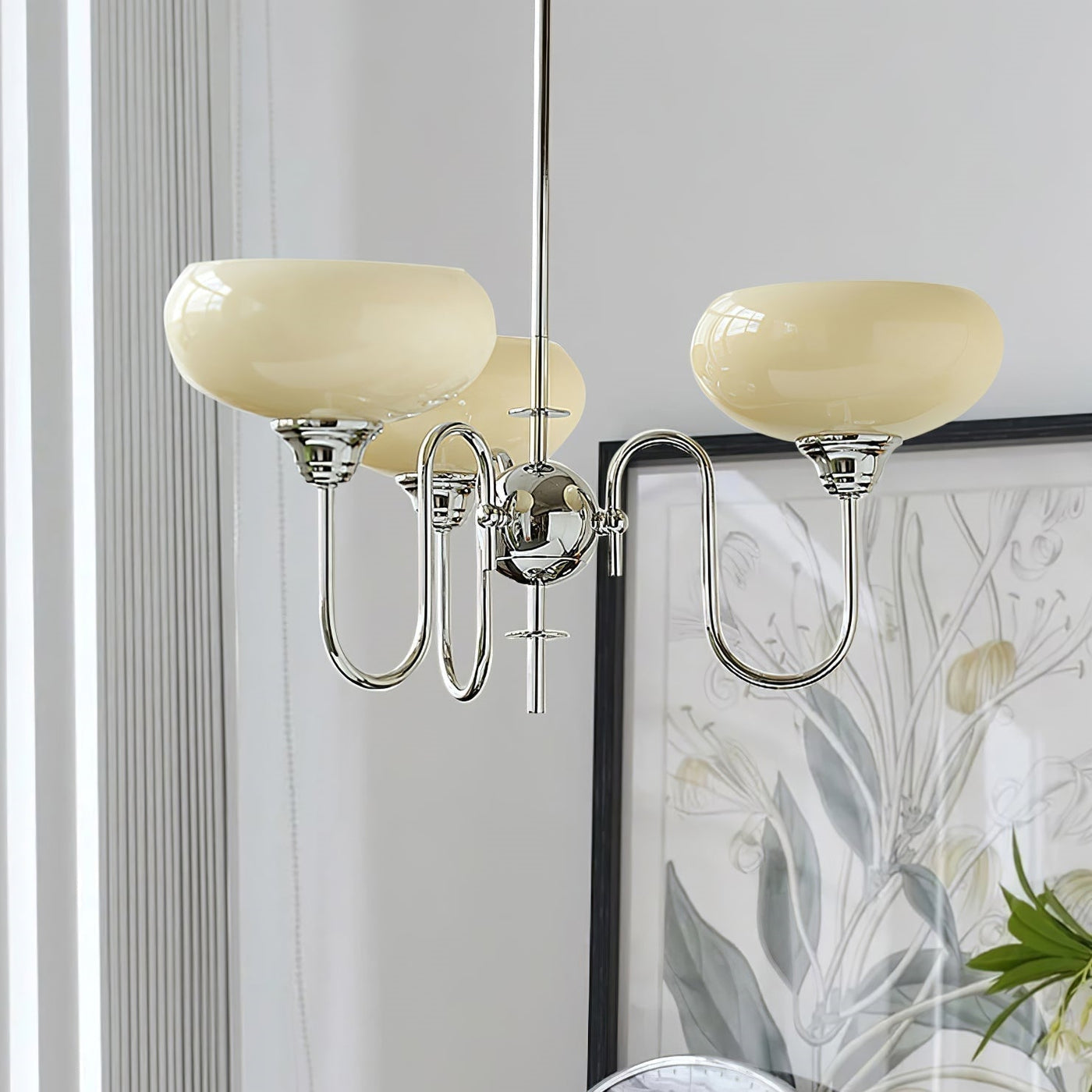 Elegant Cream Glass Chandelier – Timeless Luxury for Your Home