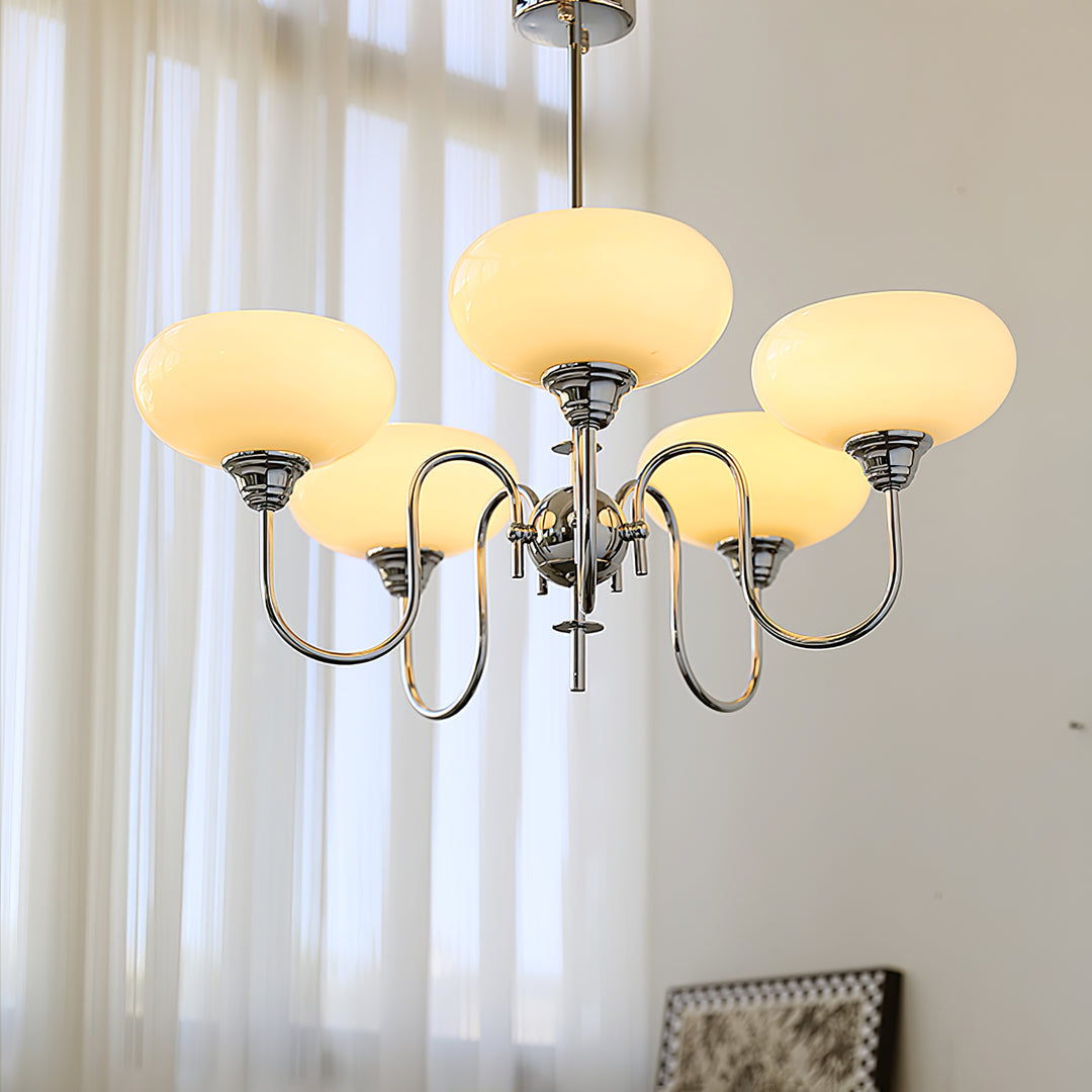 Elegant Cream Glass Chandelier – Timeless Luxury for Your Home