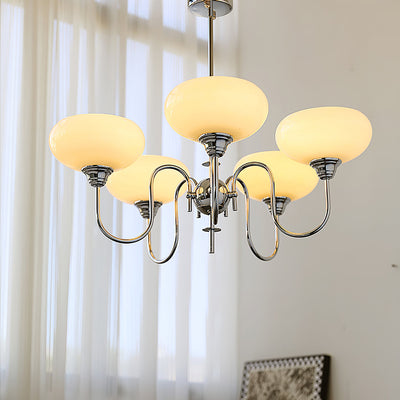 Elegant Cream Glass Chandelier – Timeless Luxury for Your Home