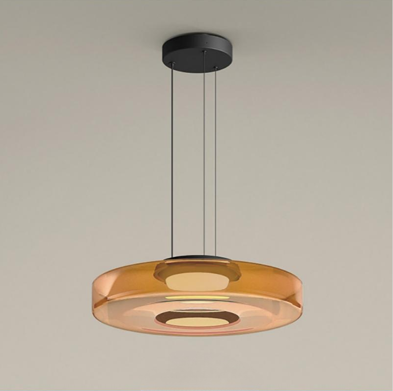 Moon Pendant Light – Elegant Glass Hanging Lamp with Adjustable Suspension (12W LED, Warm Light)