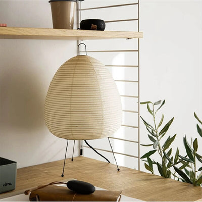 Japanese Rice Paper Table Lamp – Artistic LED Light with Minimalist Elegance