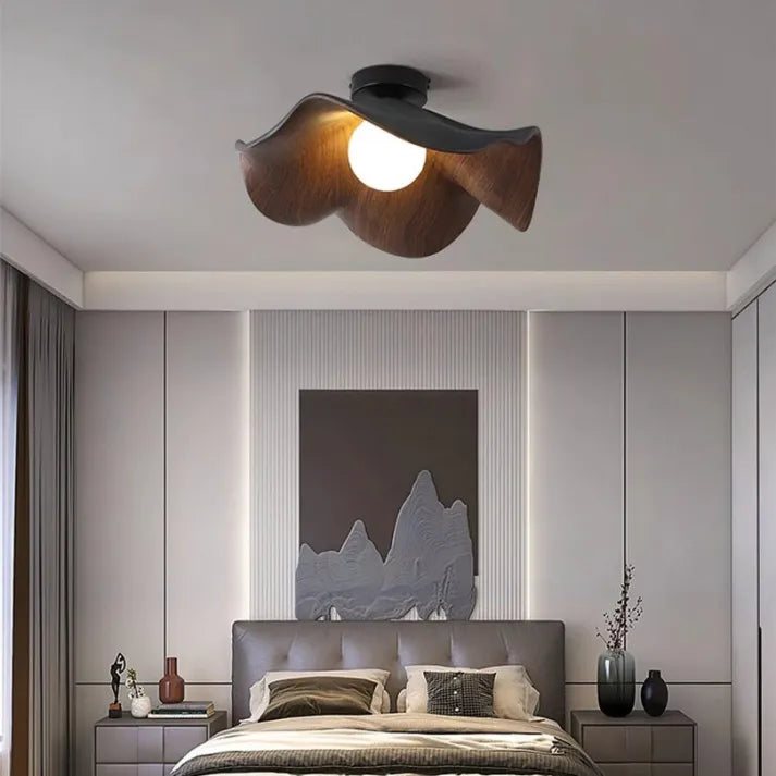 Nordic Wooden Lotus Ceiling Light – Nature-Inspired Elegance for Modern Interiors