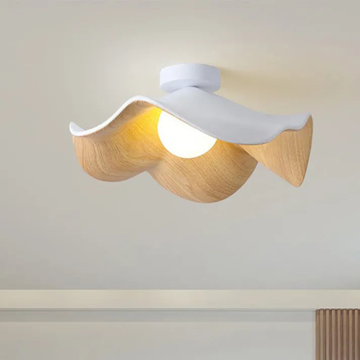 Nordic Wooden Lotus Ceiling Light – Nature-Inspired Elegance for Modern Interiors
