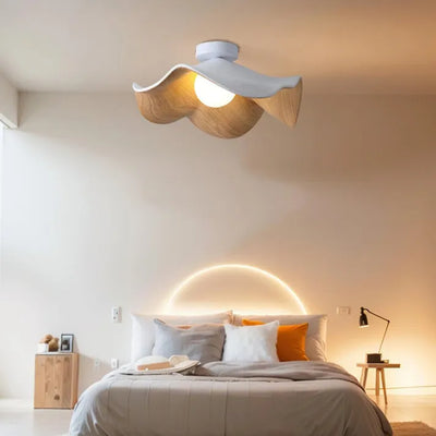 Nordic Wooden Lotus Ceiling Light – Nature-Inspired Elegance for Modern Interiors