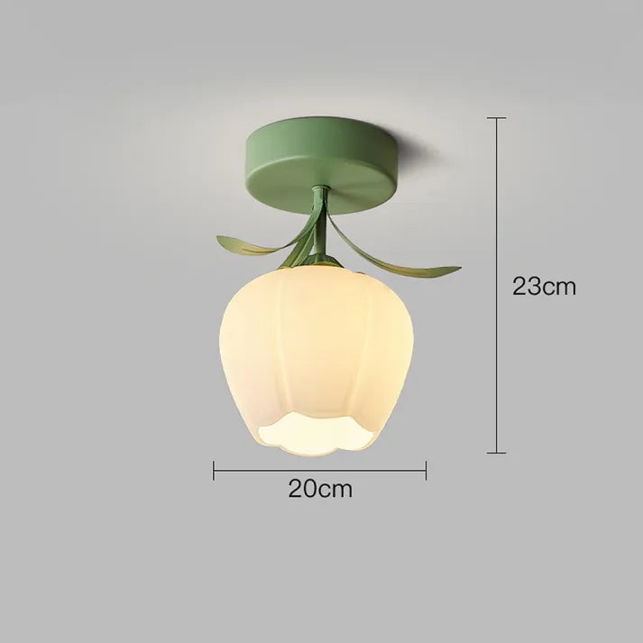French Tiffany Mini Flower Ceiling Light – Vintage Stained Glass Flush Mount (E27)