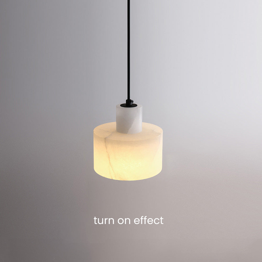 Scandinavian White Marble Pendant Light – Minimalist Elegance for Modern Interiors