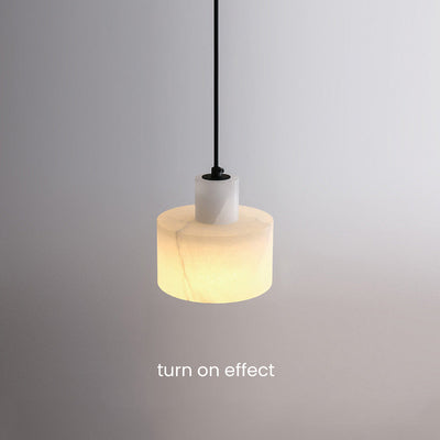 Scandinavian White Marble Pendant Light – Minimalist Elegance for Modern Interiors