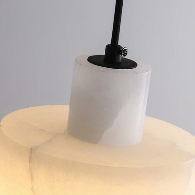 Scandinavian White Marble Pendant Light – Minimalist Elegance for Modern Interiors