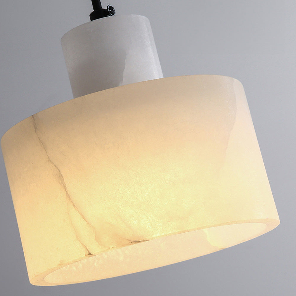 Scandinavian White Marble Pendant Light – Minimalist Elegance for Modern Interiors