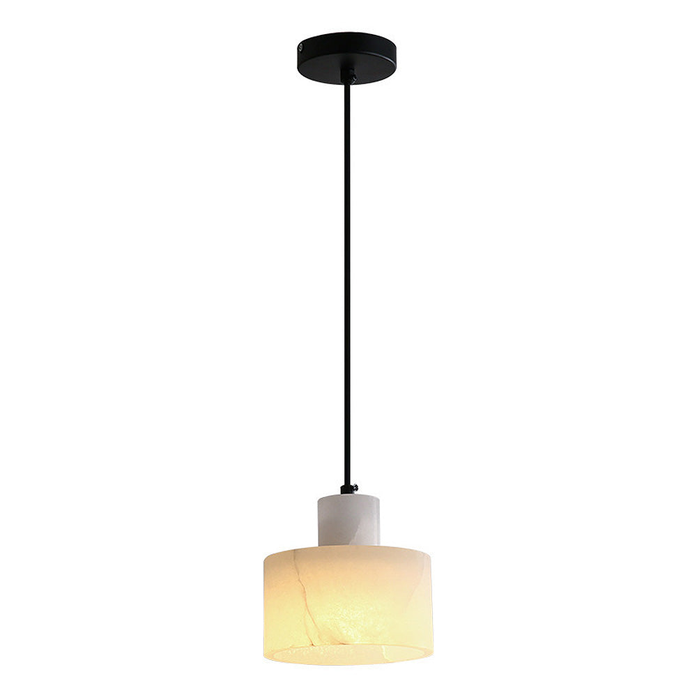 Scandinavian White Marble Pendant Light – Minimalist Elegance for Modern Interiors