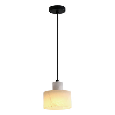Scandinavian White Marble Pendant Light – Minimalist Elegance for Modern Interiors