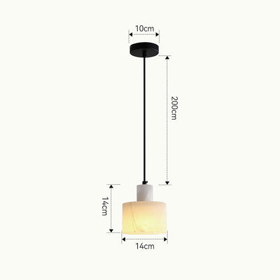 Scandinavian White Marble Pendant Light – Minimalist Elegance for Modern Interiors