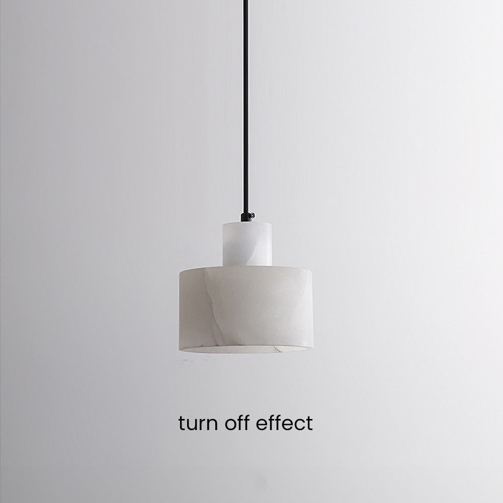 Scandinavian White Marble Pendant Light – Minimalist Elegance for Modern Interiors