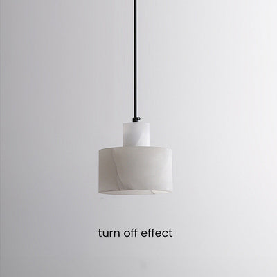 Scandinavian White Marble Pendant Light – Minimalist Elegance for Modern Interiors