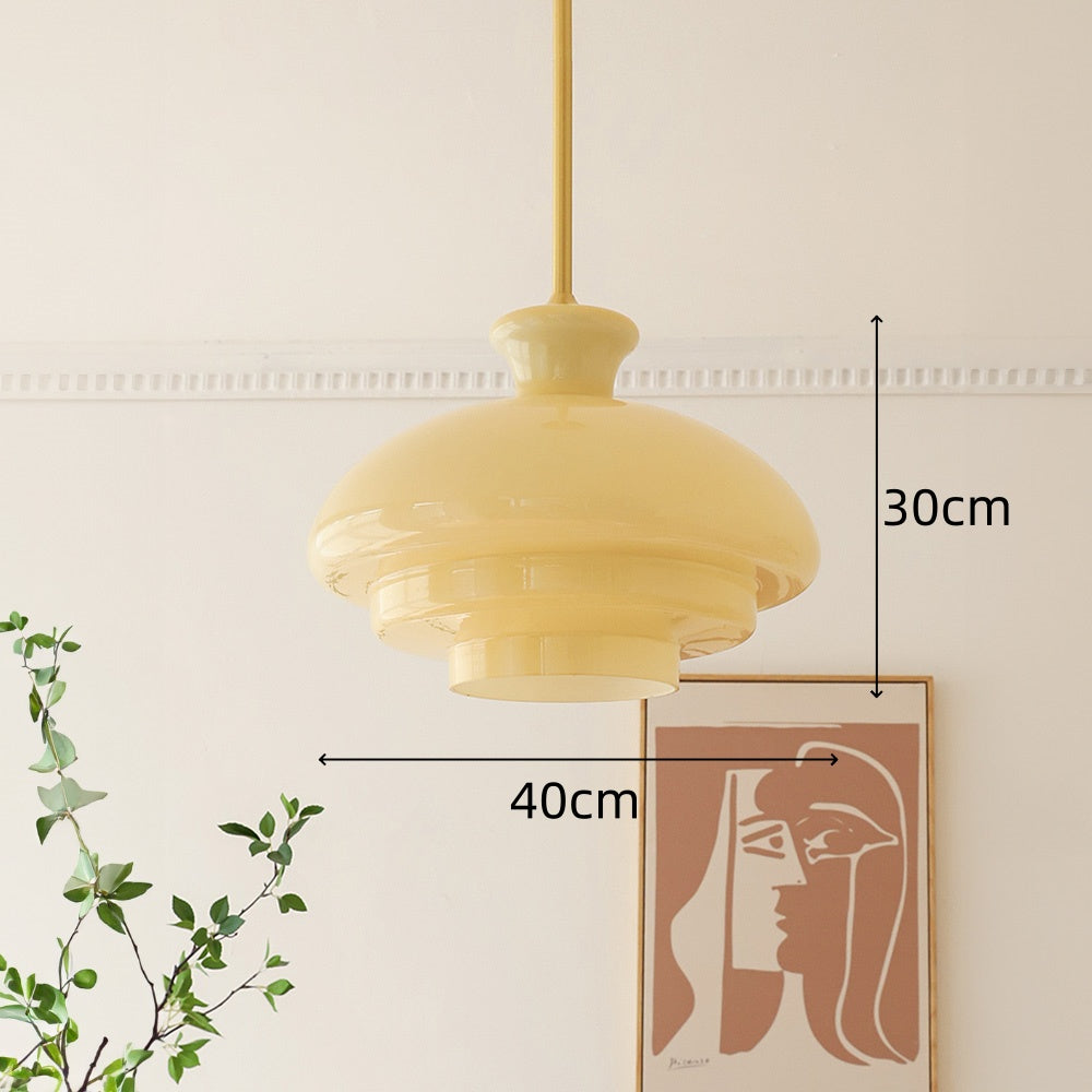 Bauhaus Cream Yellow Glass Pendant Light – A Perfect Balance of Vintage & Modern Design