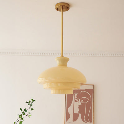 Bauhaus Cream Yellow Glass Pendant Light – A Perfect Balance of Vintage & Modern Design