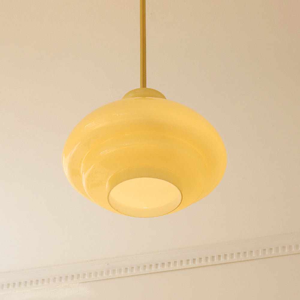 Bauhaus Cream Yellow Glass Pendant Light – A Perfect Balance of Vintage & Modern Design