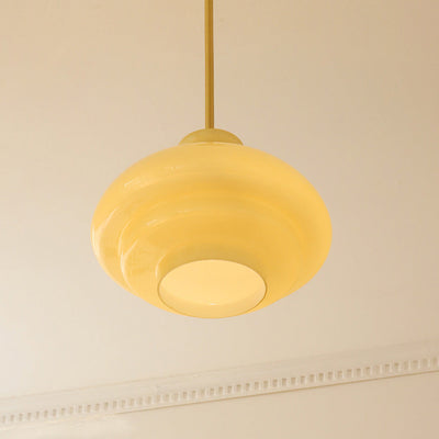 Bauhaus Cream Yellow Glass Pendant Light – A Perfect Balance of Vintage & Modern Design